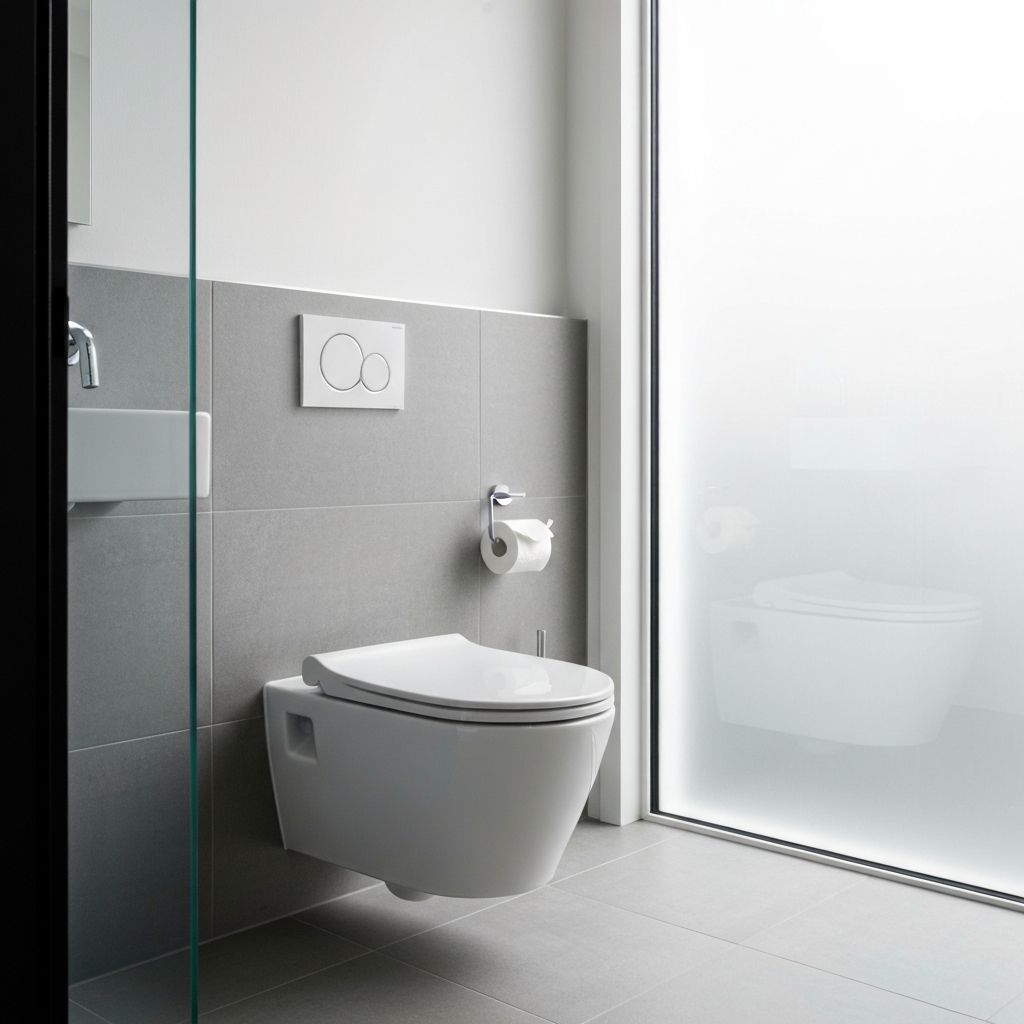 Wall-Mounted Modern Toilet - Rimless Design